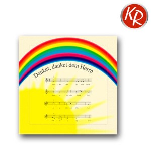 20er Pack Servietten Regenbogen mit Lied "Danket dem Herrn" 73-0006